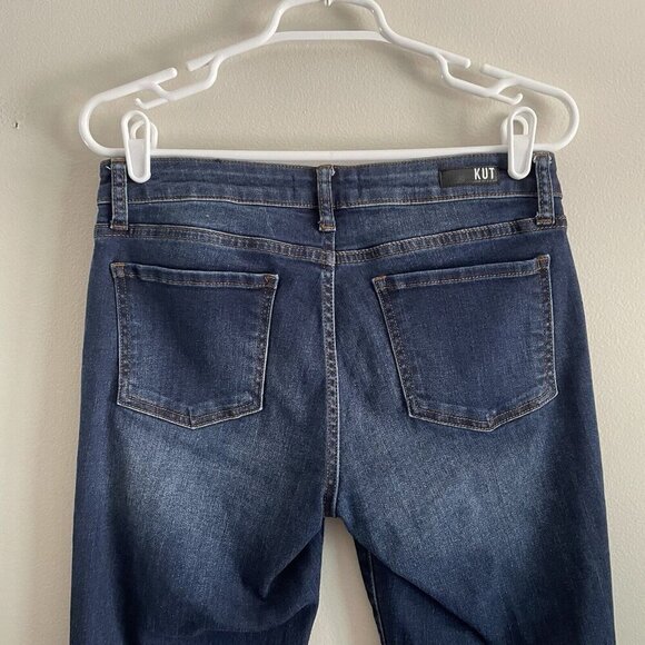 Kut From The Kloth Women SZ 4 Blue Dark Wash Catherine Boyfriend Raw Hem Jeans - Picture 7 of 11